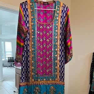 Silk shalwar kameez three piece